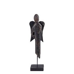 PTMD Noyon Brown mango wood angel statue S