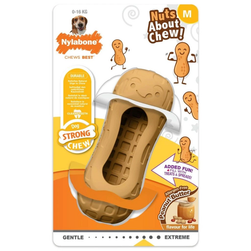 Nylabone Kauwbot wolf peanut treat toy m