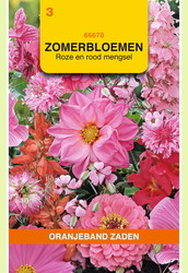 OBZ Zomerbloemen mengsel, roze/rood - afbeelding 1