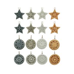 Decoris Hanger Mangohout Emaille 4Ass Assortie dia8x1cm