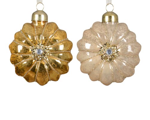 Orn.glas bloem d8cm a2 - afbeelding 1