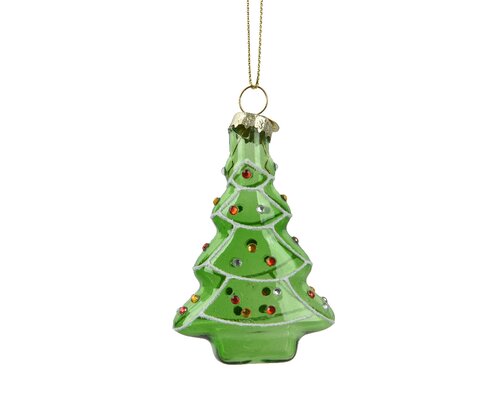 Orn.glas boom l5.7b2.8h8.5cm groen