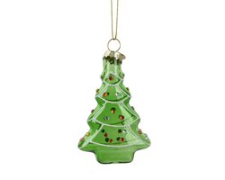 Orn.glas boom l5.7b2.8h8.5cm groen