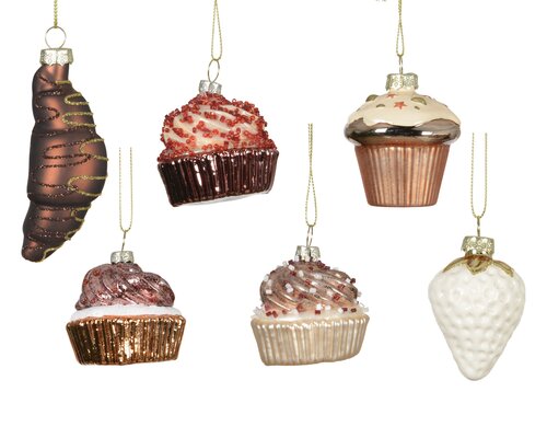 Decoris Cake glas matt w beads 6ass