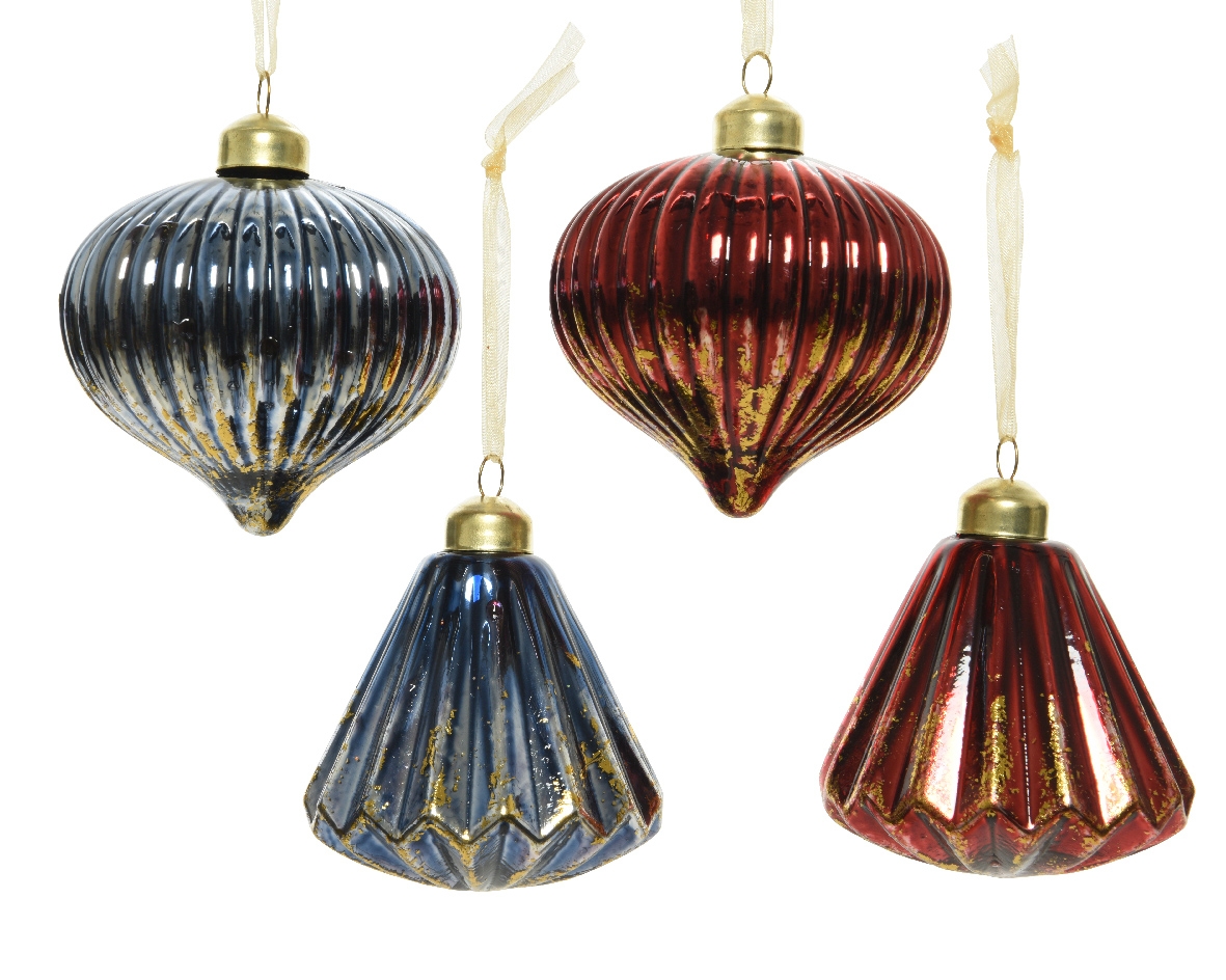 Decoris Ornament Rood Blauw Goud AVRI Bloem en Tuincentrum