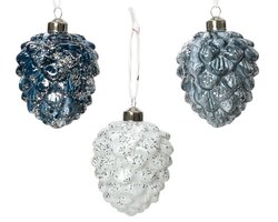Decoris Dennenappel glas 3kl.ass