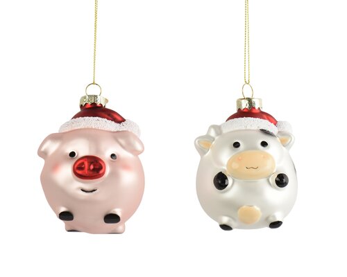 Decoris Dieren glas with red hat 2ass