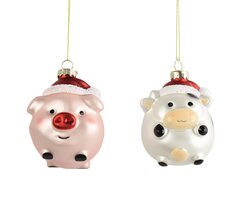 Decoris Dieren glas with red hat 2ass