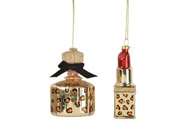 Decoris Figuur glas with leopard prints 2ass