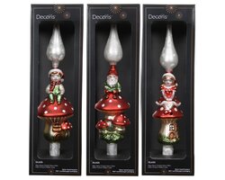 Decoris Figuur glas sitting on mushroom 3ass