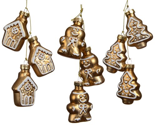 Decoris Figuur glas with white decoration 3ass