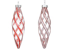 Decoris Olijf glas transparent 2col ass