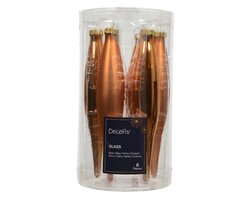Orn.glas olijf d3h15cm brandy 6st - afbeelding 1
