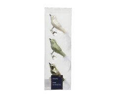 Orn.glas vogel l3b8h3.5cm groen 3st - afbeelding 1