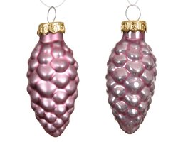 Orn.gls denappel d2.5h6cm roze 12st - afbeelding 2
