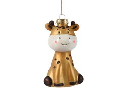 Orn.gls giraffe l5.7b7.5h12.5cm brn - afbeelding 2