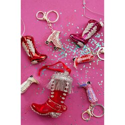 Orn.gls laarzen l8b3.5h10cm kerstrd - afbeelding 2
