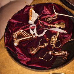 Orn.gls muziek l8b2.8h9.7cm brn a2 - afbeelding 2