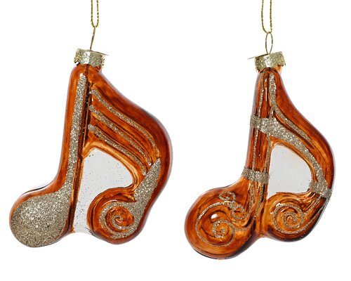 Orn.gls muziek l8b2.8h9.7cm brn a2 - afbeelding 1