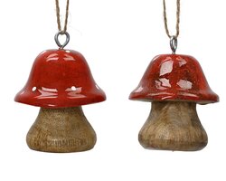 Decoris Hanger mangohout enamel 2ass fsc mix 70%