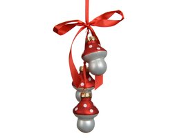 Decoris Paddenstoel glas matt with white dots on top