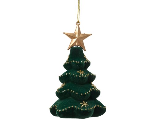 Decoris Boom polystyreen flock glitter star - afbeelding 1