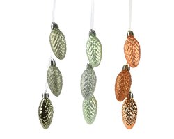 Decoris Dennenappel polystyreen shiny - matt - glitter 3col ass