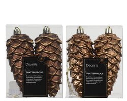 Decoris Dennenappel polystyreen shiny,glitter mix - afbeelding 1