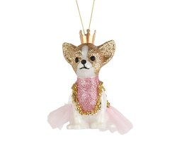 Decoris Hond polystyreen skirt, crown, glitter, sequin