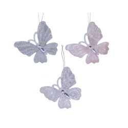 Decoris Vlinder Plastic Hang 3Kl.Ass Assortie 11x3x10cm