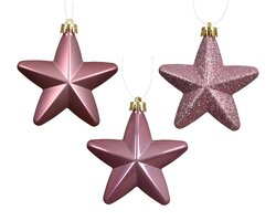Orn.plc ster l2b7.5h7cm roze 6st - afbeelding 2