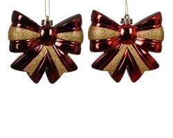 Orn.plc strik d12h12cm rood/goud a2