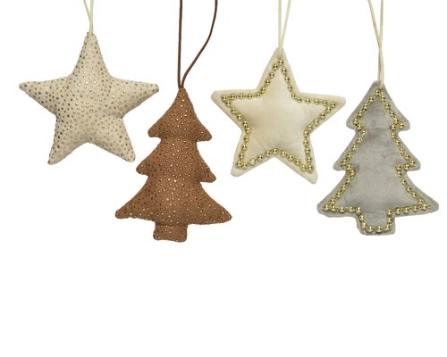 Decoris Hanger Boom/Ster Wit Bruin