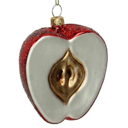 HD Collection Ornament Apple Glass Red 9.6cm - afbeelding 1