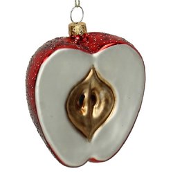 HD Collection Ornament Apple Glass Red 9.6cm - afbeelding 1