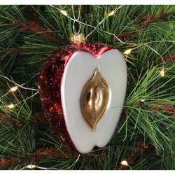 HD Collection Ornament Apple Glass Red 9.6cm - afbeelding 4