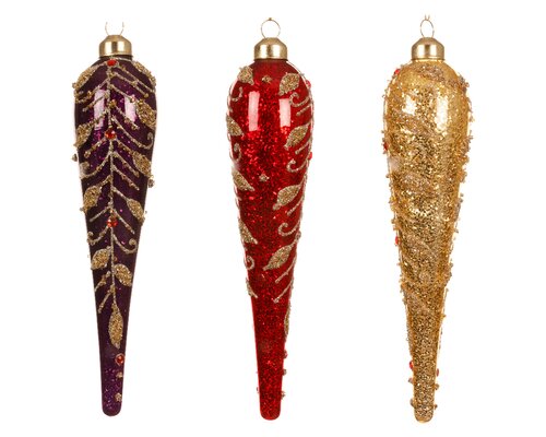 Ornament glas d4.5h18.5cm a3
