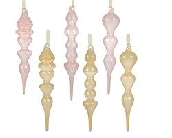 Decoris Ornament glas transparent 6ass