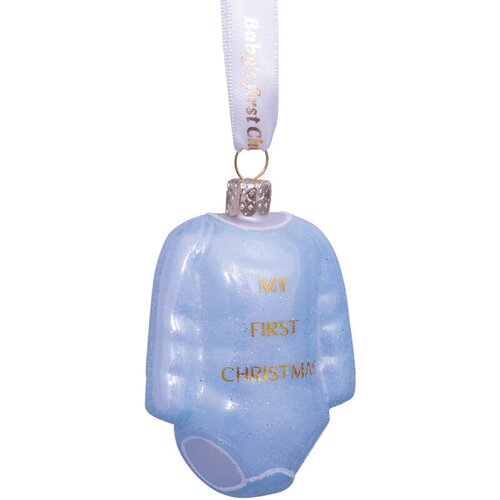 Vondels Baby's Eerste Kerst Romper Blauw - afbeelding 1