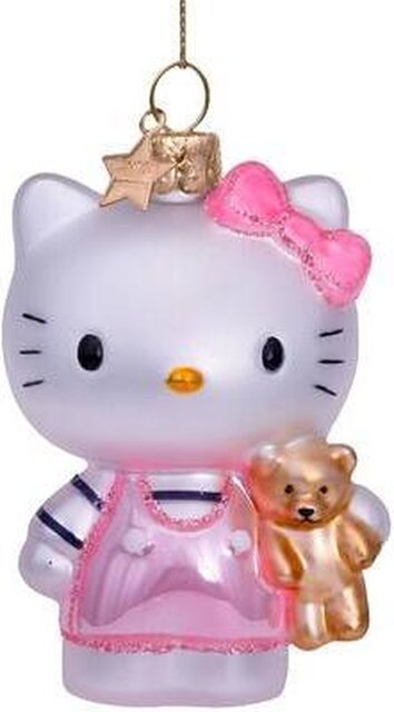 Hello Kitty Kerstbal Roze met Beer