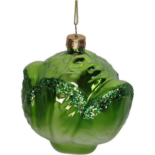 HD Collection Ornament Green Cabbage Glass Green 8.1cm - afbeelding 1