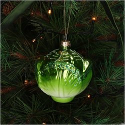 HD Collection Ornament Green Cabbage Glass Green 8.1cm - afbeelding 4