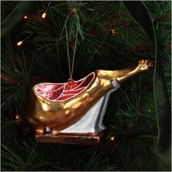 HD Collection Ornament Ham Glass Gold 15.2cm - afbeelding 3
