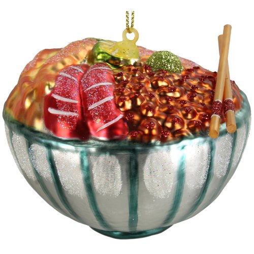 HD Collection Ornament Japanese Seafood Glass Mix 8.9cm - afbeelding 1