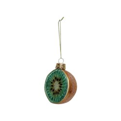 HD Collection Ornament Kiwi Glass Blue 7.2cm - afbeelding 3