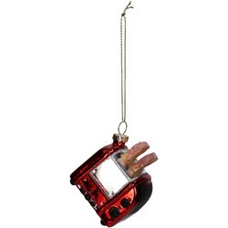 HD Collection Ornament Toaster Glass Red 5.7cm - afbeelding 5
