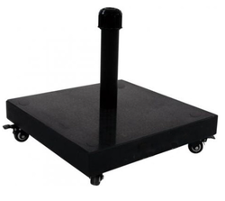 Parasolvoet 4 wielen 50kg graniet zwart