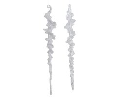 Decoris Ijspegel plastic glitter glitter 2ass