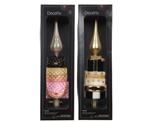 Decoris Piek glas treetopper glass 2ass