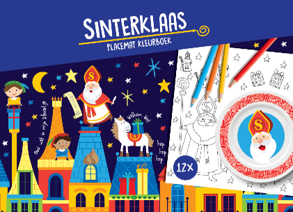 Placemat colouring book Sinterklaas12 sheets.
